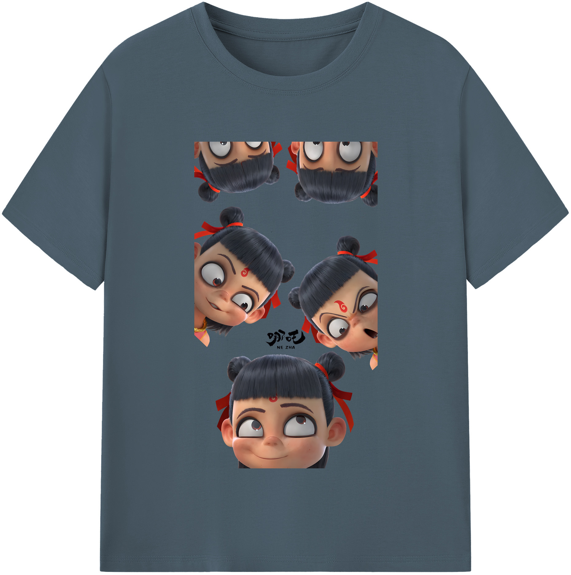 （画像用） Ne Zha 2 ナタ 魔童の大暴れ 綿100％半袖Tシャツ（フロントプリント）